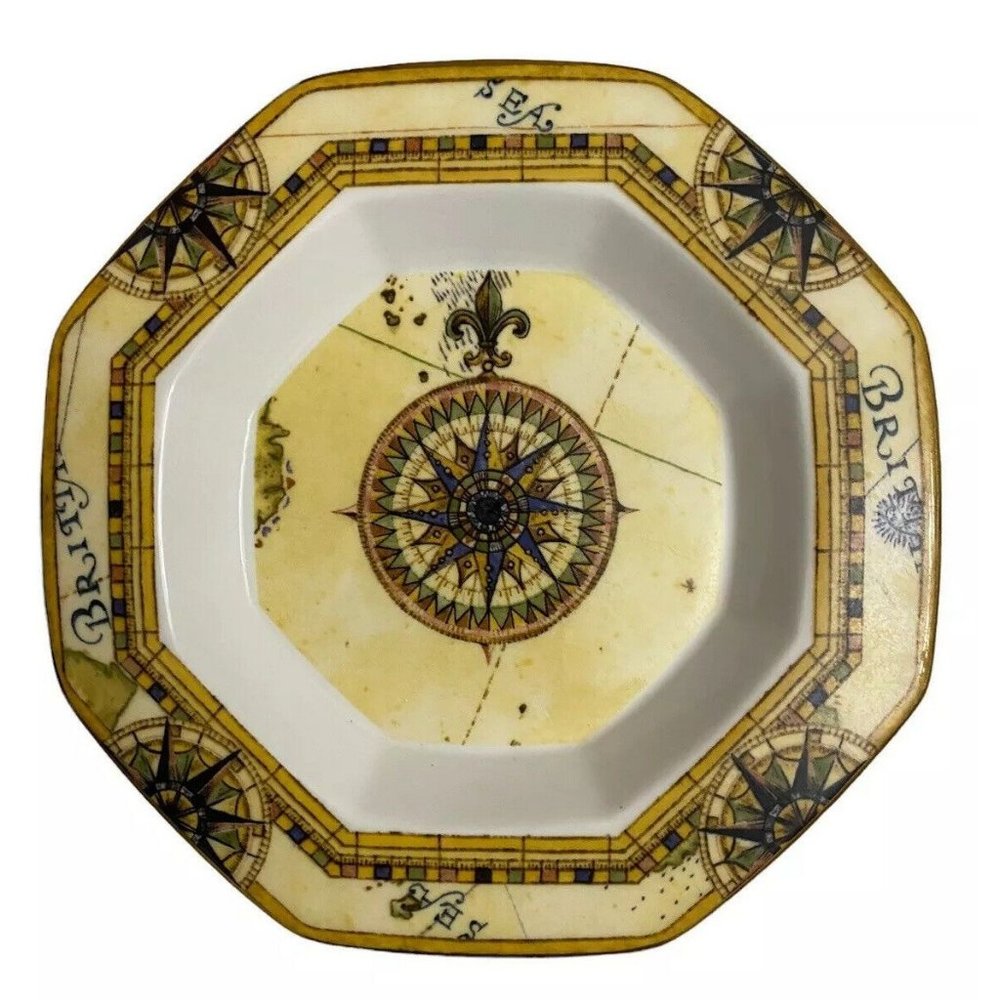 Small Wedgwood Atlas Octagonal Trinket Dish‎ PlateBone China England 1996
